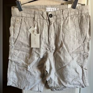 NWT Porter & Ash Men's 100% Linen Casual Shorts - Beige, Size 29